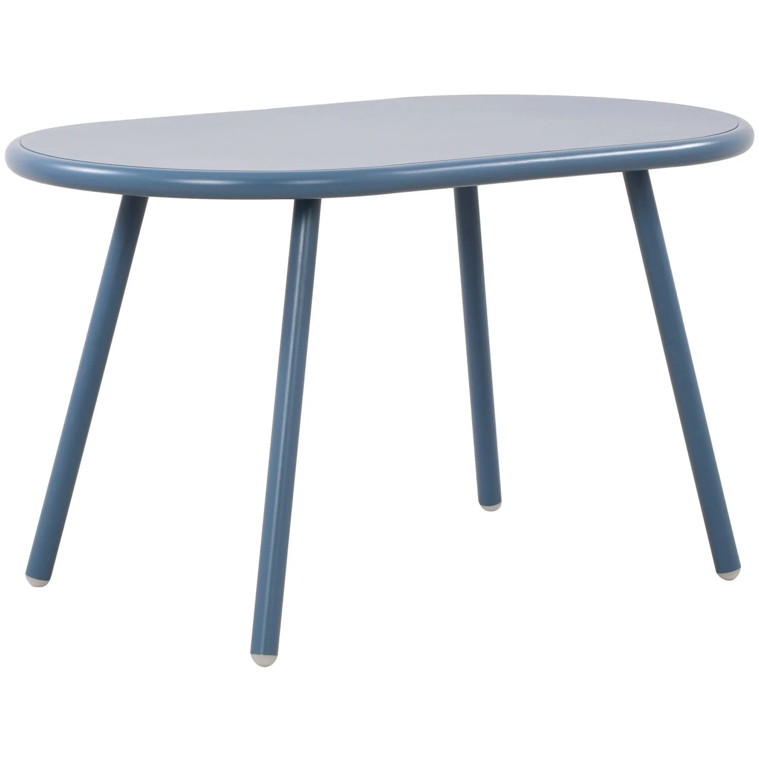 DELUKE Couchtisch VORIN Kunststoff Blau 80x45x45cm Sofatisch Oval Beistelltisch Wohnzimmertisch Klein