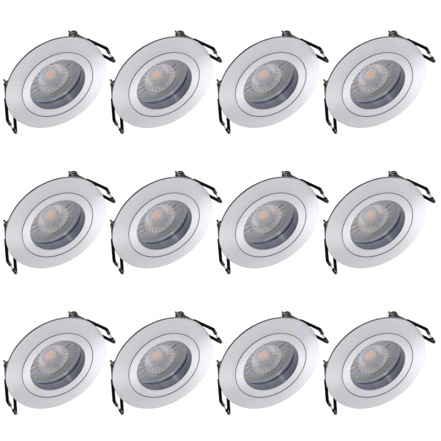Oktaplex 12er Set Einbauleuchte Aluminium Lyon Flach 2700K Warmweiß 380lm 4 günstig online kaufen