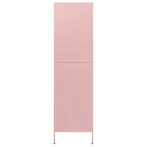 Rosa Kleiderschrank aus Stahl, 90x50x180 cm. Schrank für Schlafzimmer oder Ankleidezimmer.