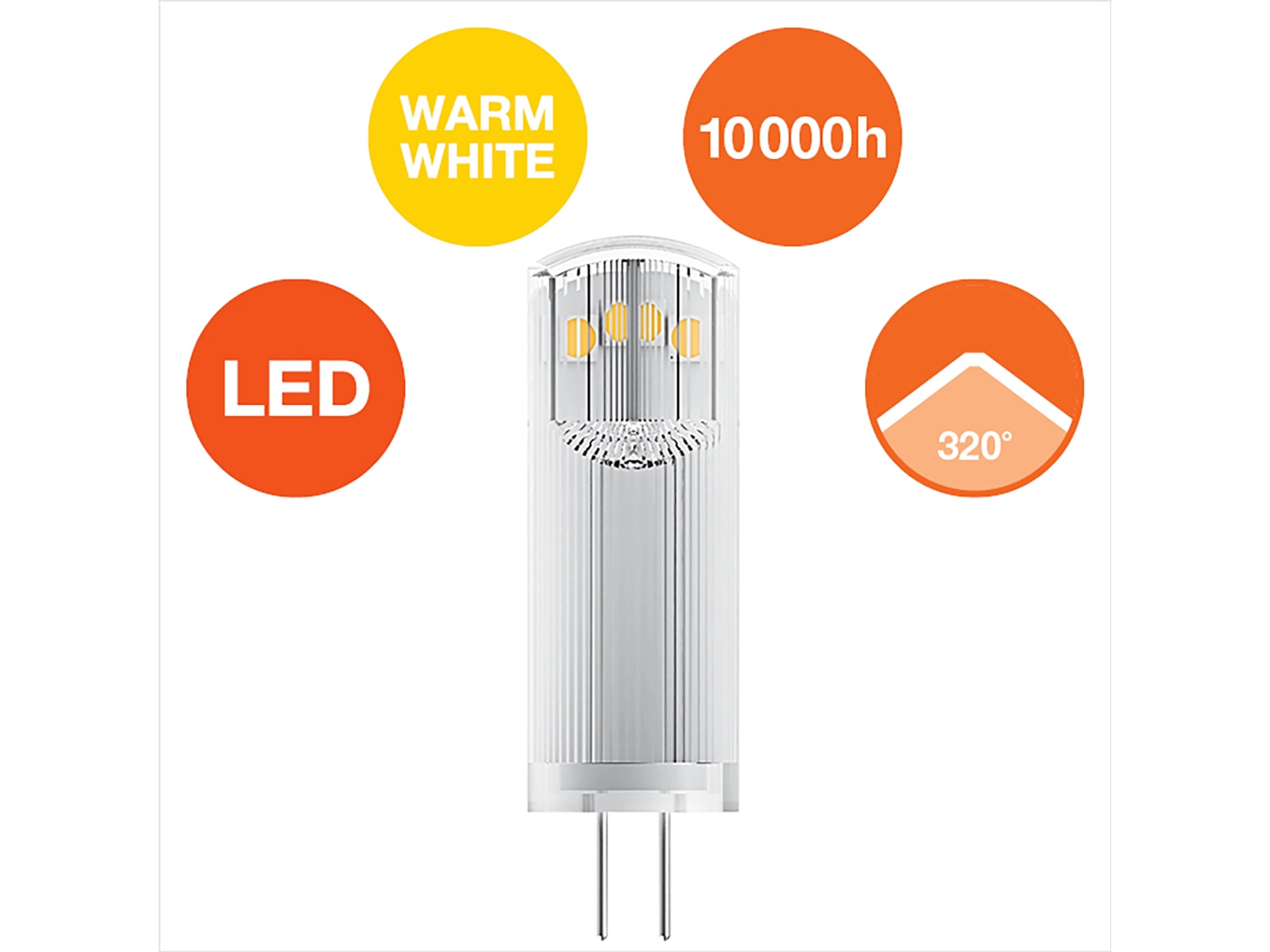 Ampoule LED OSRAM G4 1,8W - 200 Lumens - Blanc Chaud 2700K - Classe A - Neuf Sous Blister
