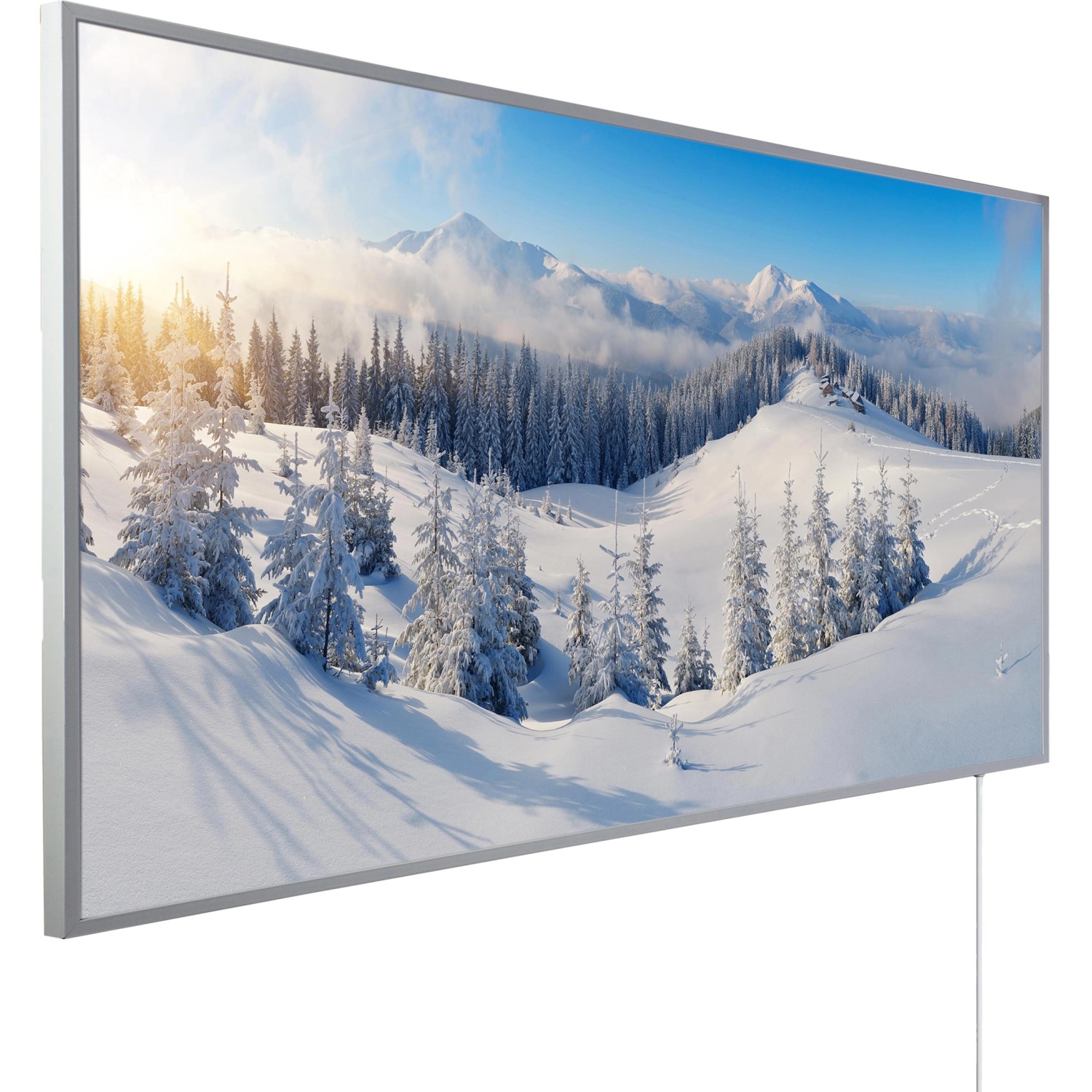 Könighaus Infrarotheizung Panorama-Serie 60 cm x 100 cm 800 W Schneelandsch günstig online kaufen