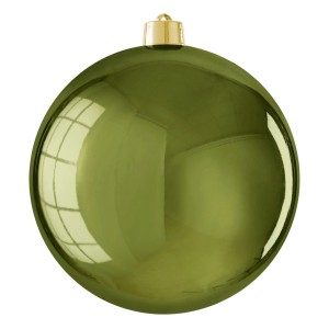 Dunkelgrüne, glänzende Weihnachtskugel (Ø 20cm) von House of Seasons.