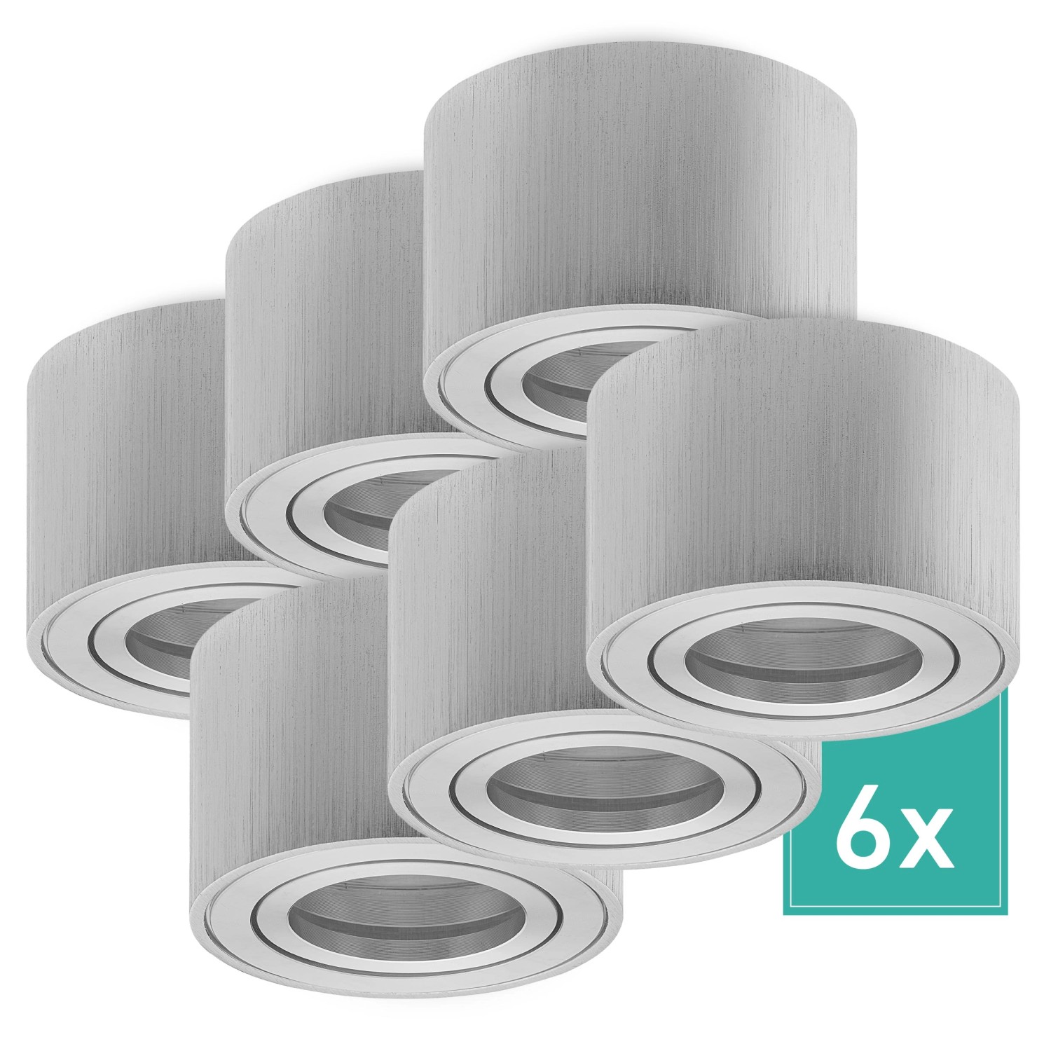 Oktaplex 6er Set Aufputz Spot Lile S für LED-Module Aufputz Spot Spotrahmen günstig online kaufen