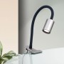 Orion LED Klemmleuchte, 5W, silber matt, mit flexiblem Schwanenhals für präzises Licht.