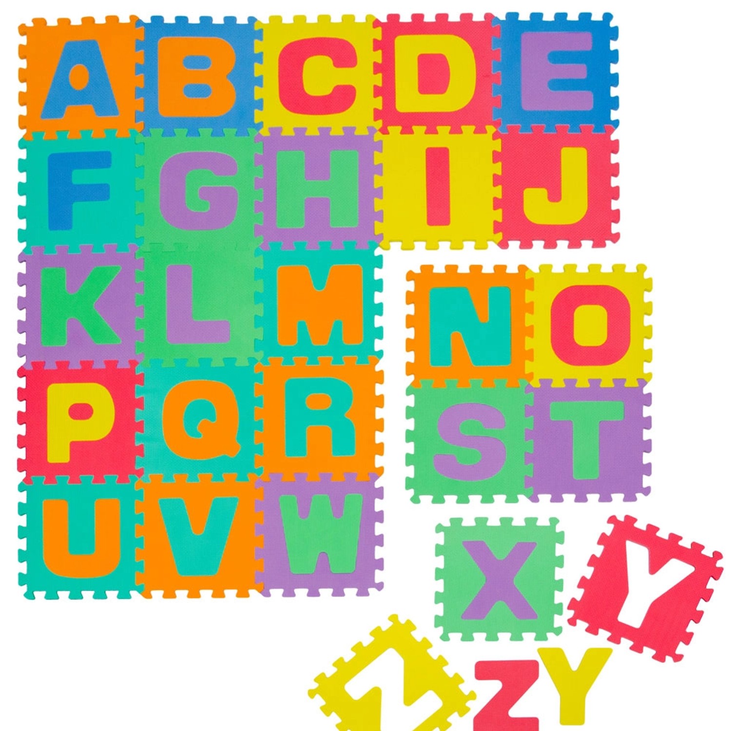 LittleTom Baby Puzzlematte Spielmatte 30 x 30 cm Bunt 26 Stück mit Alphabet günstig online kaufen