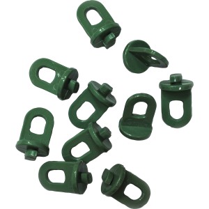 Grüne Pflanzenhalter aus Kunststoff für Gewächshäuser, 10er-Set Zubehör zur Aufhängung.