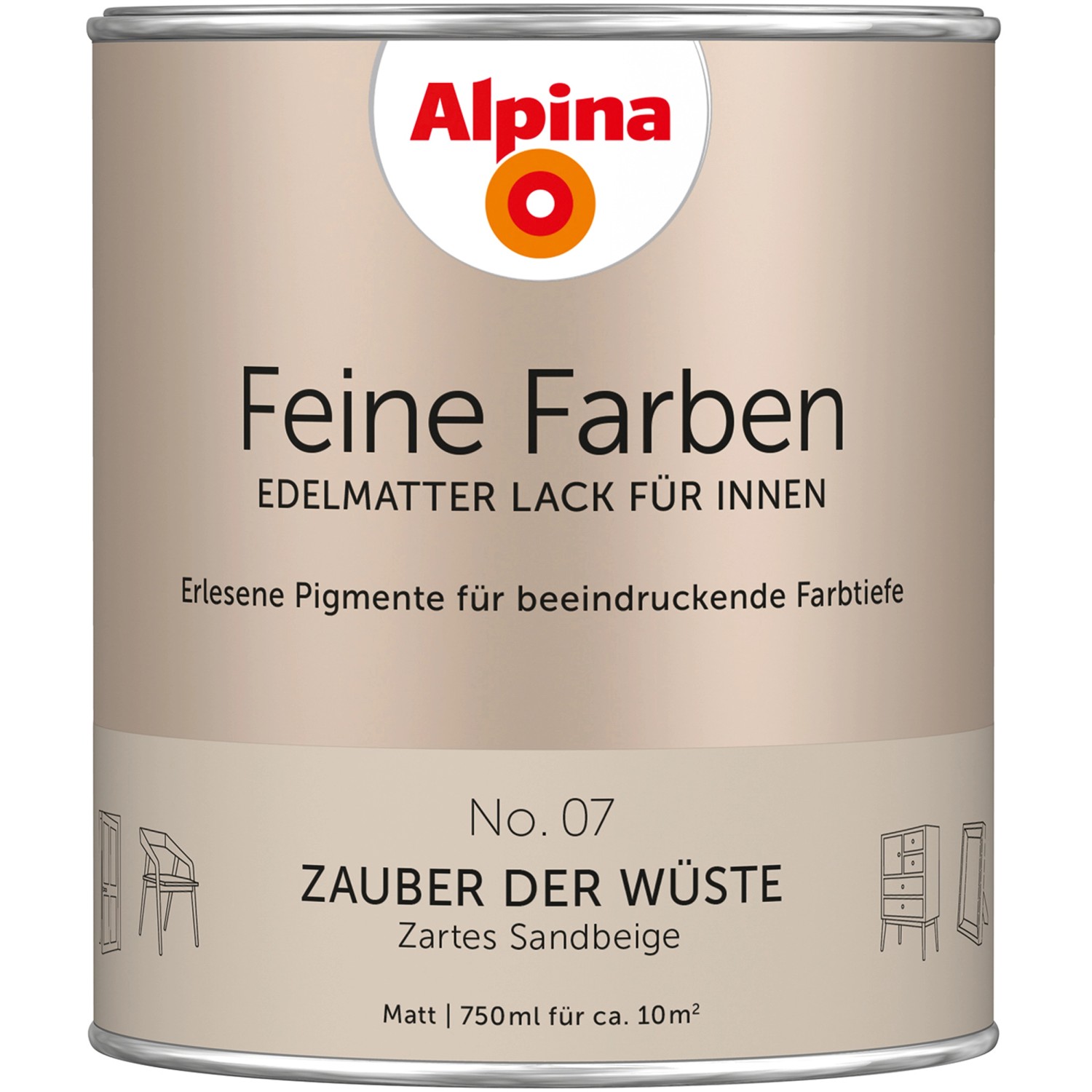 Alpina Feine Farben Lack No. 07  Zauber der Wüste® Beige edelmatt 750 ml