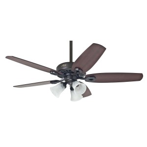 HUNTER FANS Deckenventilator Builder Plus 132 cm Bronze mit Leuchte und Zugketten.