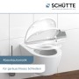 Schütte WC-Sitz Broken Glass mit Absenkautomatik und Schnellverschluss auf WC-Becken.