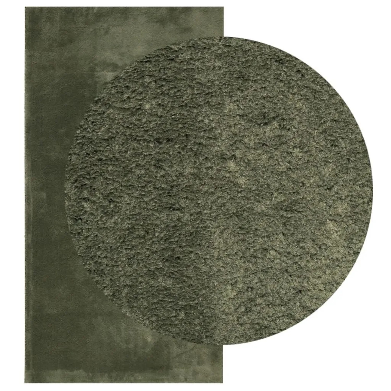 Waldgrüner vidaXL HUARTE Kurzflor-Teppich, weich und waschbar. Zeigt flauschige Textur und Farbe.