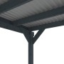 Detailansicht: Anthrazitfarbener Skan Holz Carport Friesland Hybrid mit Aluminiumdach.