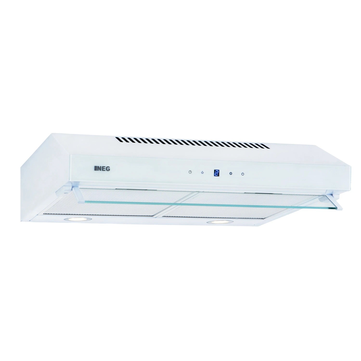 NEG Doppelmotor Unterbau Dunstabzugshaube NEG15-DCST+ 60cm 395 m³/h Glasfront Sensor-Touch Weiß