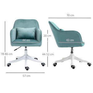 Türkiser Vinsetto Massage Schreibtischstuhl mit Lendenkissen, höhenverstellbar, auf Rollen. Modernes Design.