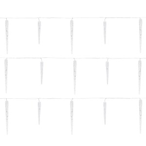 LED Eiszapfen Lichterkette, kaltweiß, 72 Zapfen, 6,9m, Weihnachtsbeleuchtung für Innen und Außen.