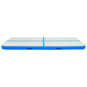 vidaXL Aufblasbare Gymnastikmatte mit Pumpe 400x100x20 cm PVC Blau 92680