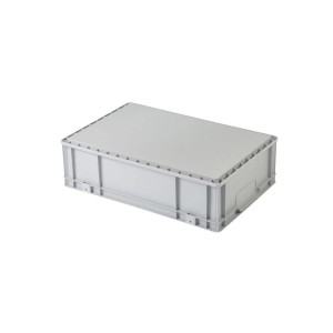 Graue PROREGAL Eurobox NextGen Insight Cover, 20 Liter. Aufbewahrungsbox aus Kunststoff mit Deckel.
