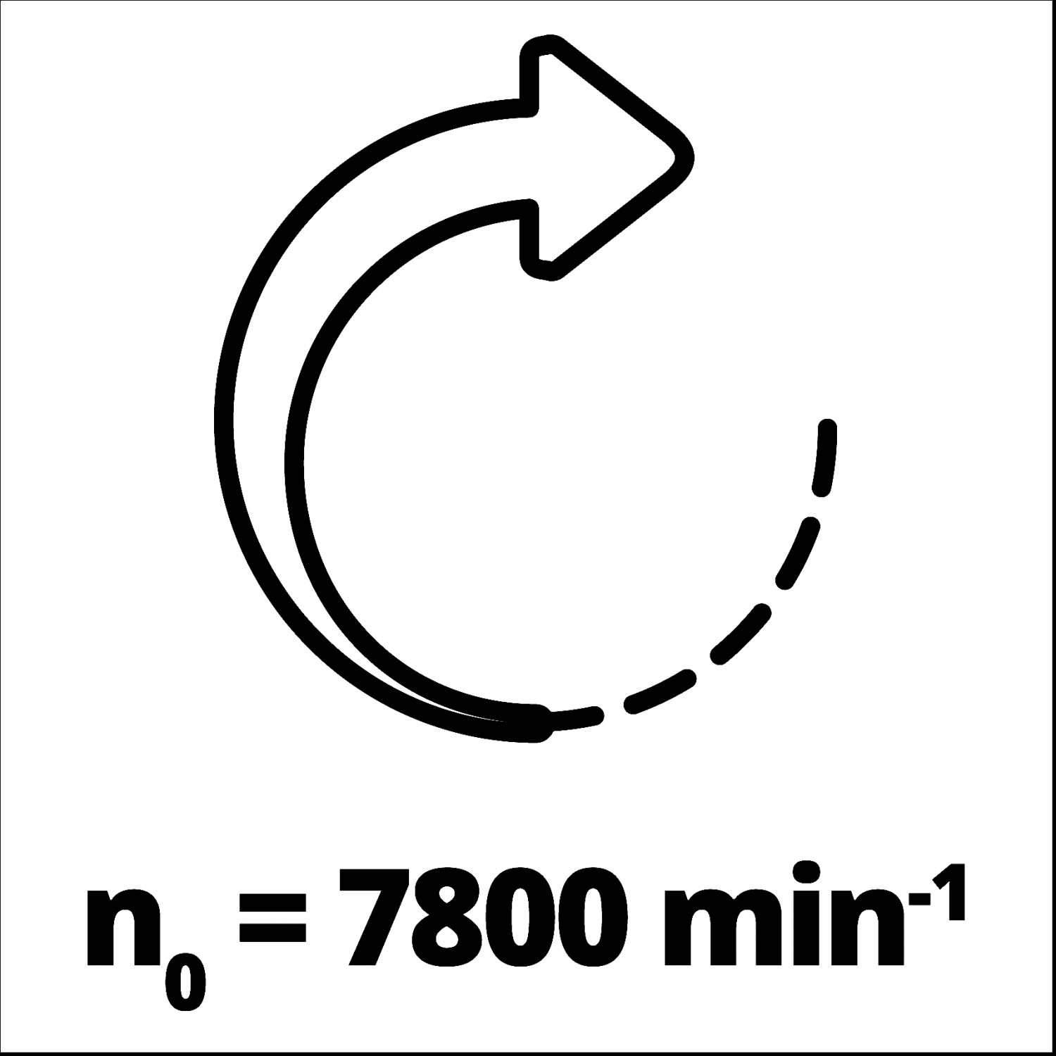 Symbol für Drehzahl 7800 U/min der Einhell Elektro-Kettensäge GH-EC 1835.
