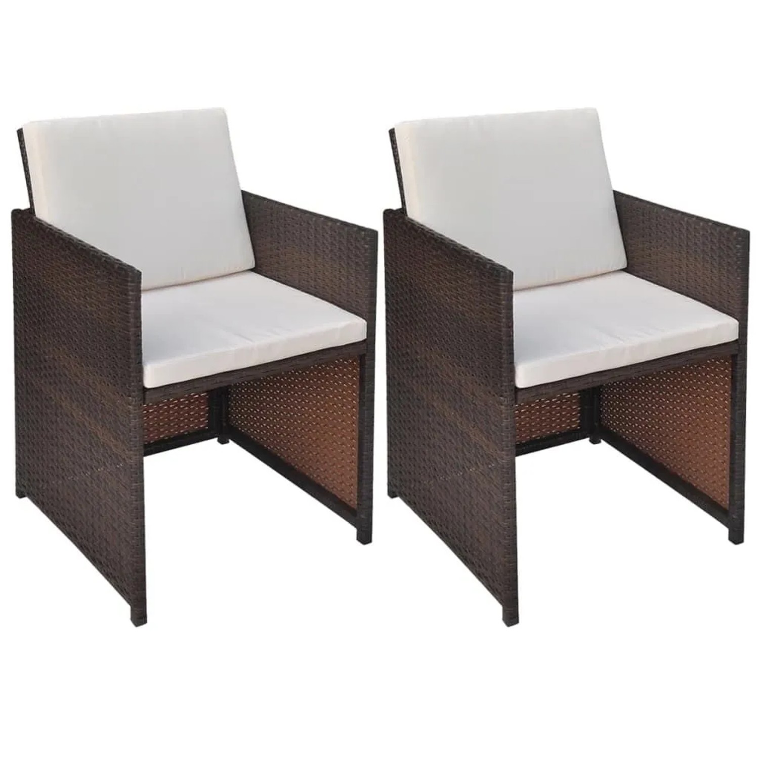 Furnicato Gartenstühle 2 Stk Mit Polstern Und Kissen Poly Rattan Braun