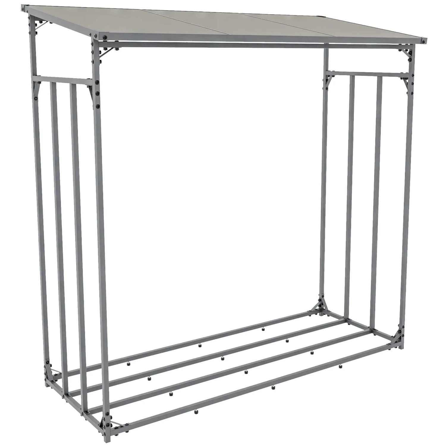 DELUKE Kaminholzregal Aussen Mit Abdeckung HEOD Brennholzregal Kaminholzunterstand Feuerholzregal 70x165x165 Aluminium Ohne Plane