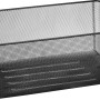 Schwarzer Metall-Drahtgitterkorb (21x39x60cm) für Regale zur Aufbewahrung.