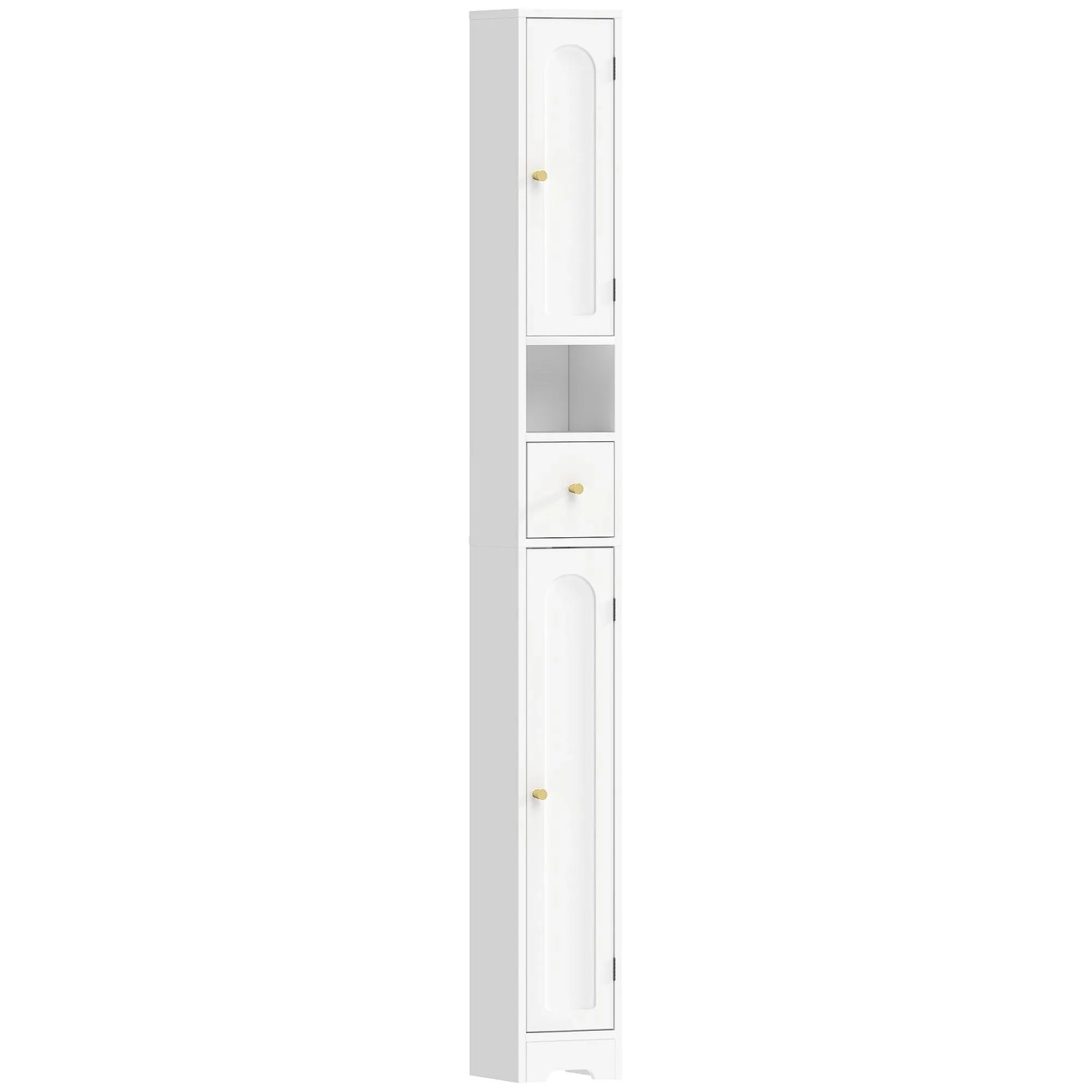 HOMCOM Badezimmerschrank MDF 20L x 20B x 185H cm Weiß