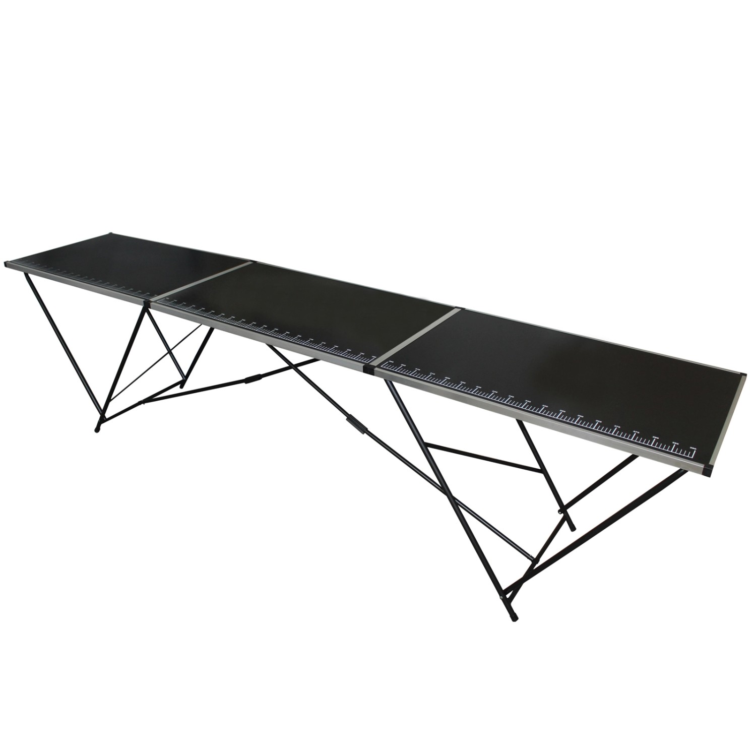 TRUTZHOLM Tapeziertisch Alu Flohmarkttisch 300x60 cm Klappbar mit Messskala