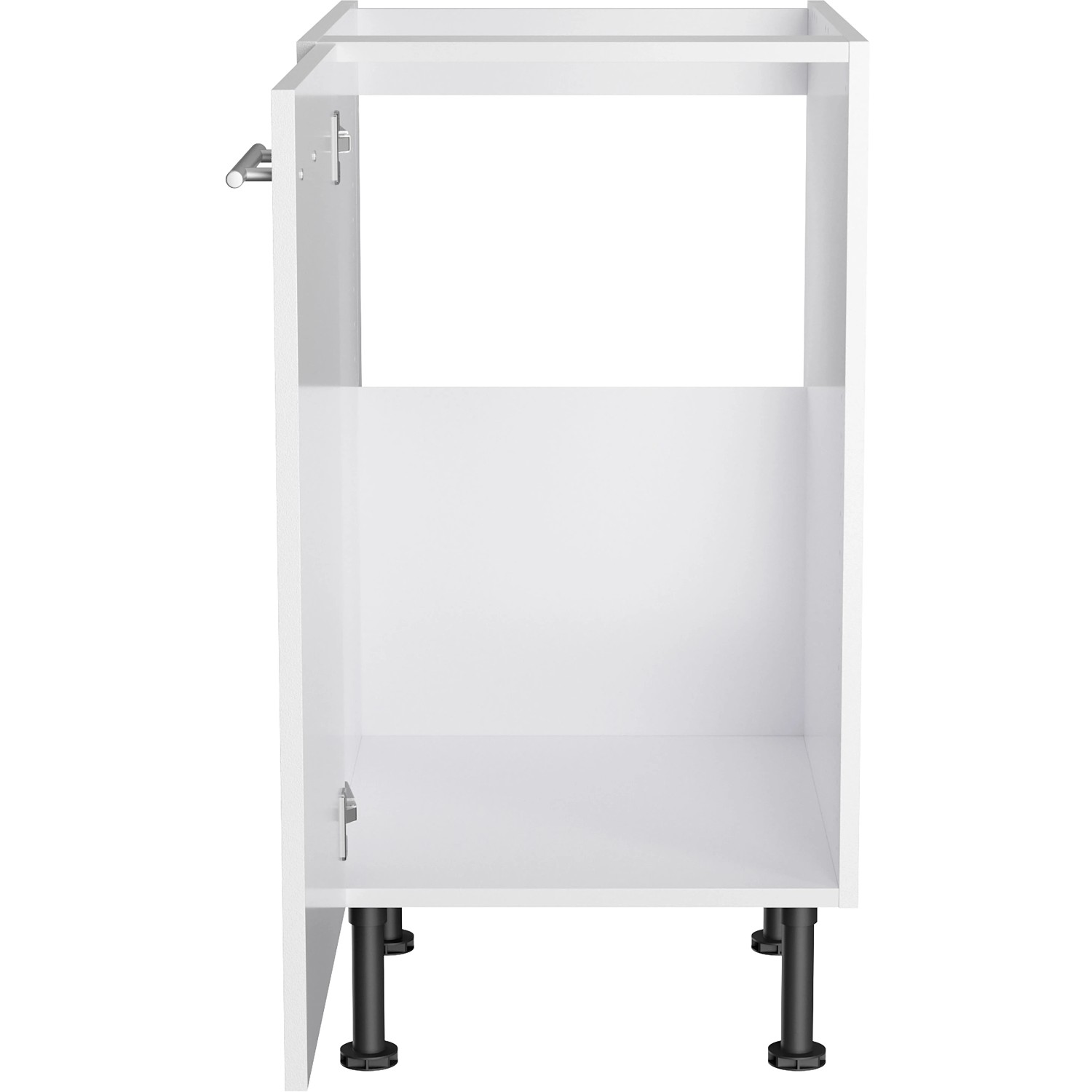 Optifit Spülenunterschrank Bengt932, 45 cm, weiß, mit offener Staufläche und Tür.