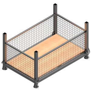 Feuerverzinkte Schake Gitterbox 1,43m x 0,87m x 0,69m für Lager und Transport.