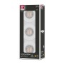 Verpackung des weißen Einbauleuchten-Sets mit 3 schwenkbaren LED-Spots, 3-Stufen-Dimmung, warmweiß.