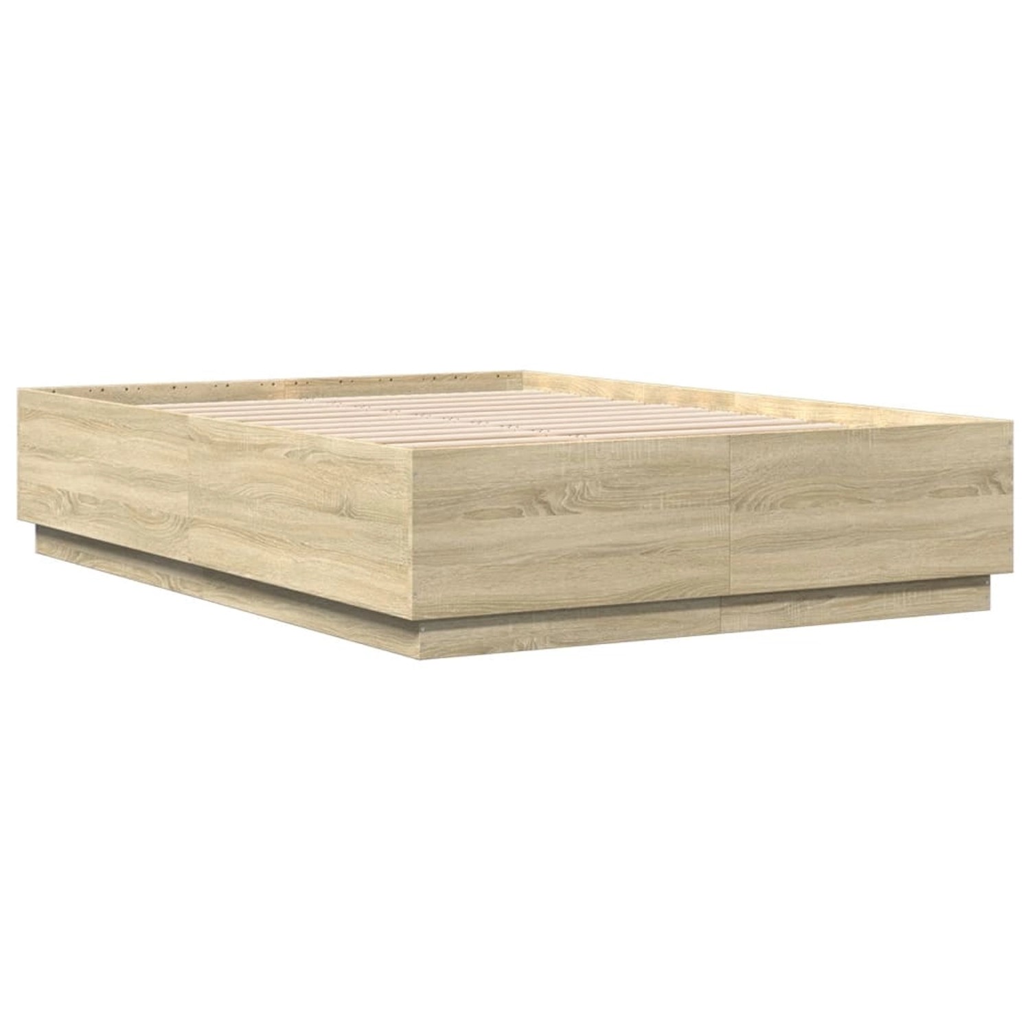 vidaXL Bettgestell mit LED Sonoma-Eiche 150x200 cm Holzwerkstoff 3209606 günstig online kaufen