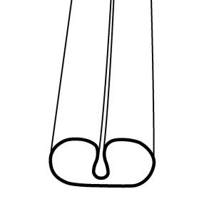 Waterman Pool Handlauf/Bodenschienen Satz Blau, Ø 300 cm, Detailansicht der Profilform.