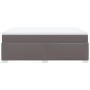 Graues vidaXL Boxspringbett 160x200 cm mit Matratze und Kunstlederbezug.