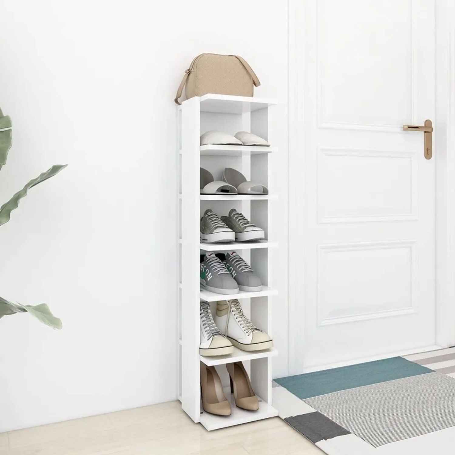 vidaXL Schuhschrank Weiß 27,5x27x102 cm Holzwerkstoff 808485_3