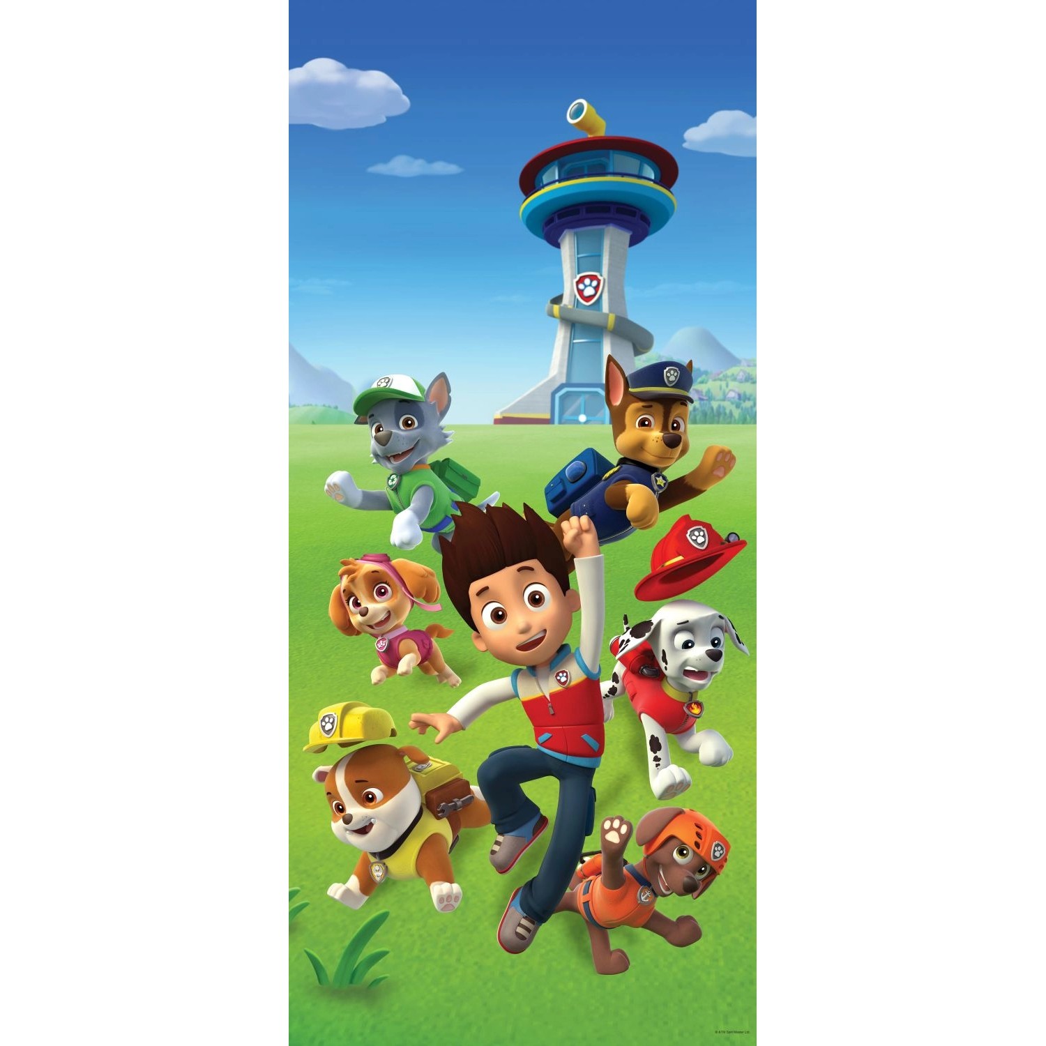 Sanders & Sanders Poster Paw Patrol Grün Blau und Rot 90 x 202 cm 600777 günstig online kaufen