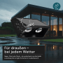 LUXULA Solar Wandleuchte 2-flammig CCT Warm- Kaltweiß 3000-6500K Akku LED Außenleuchte Gartenbeleuchtung IP54 Wetterfest Schwarz_4