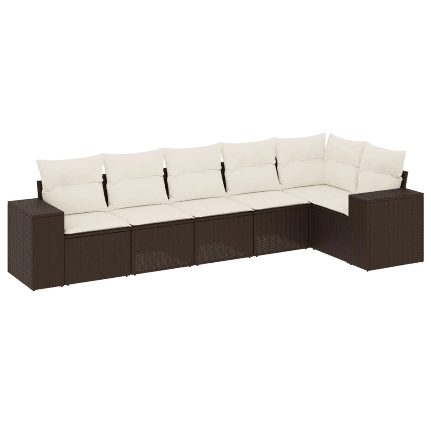 vidaXL 6-Tlg Garten-Sofagarnitur mit Kissen Braun Poly Rattan 3254930 günstig online kaufen