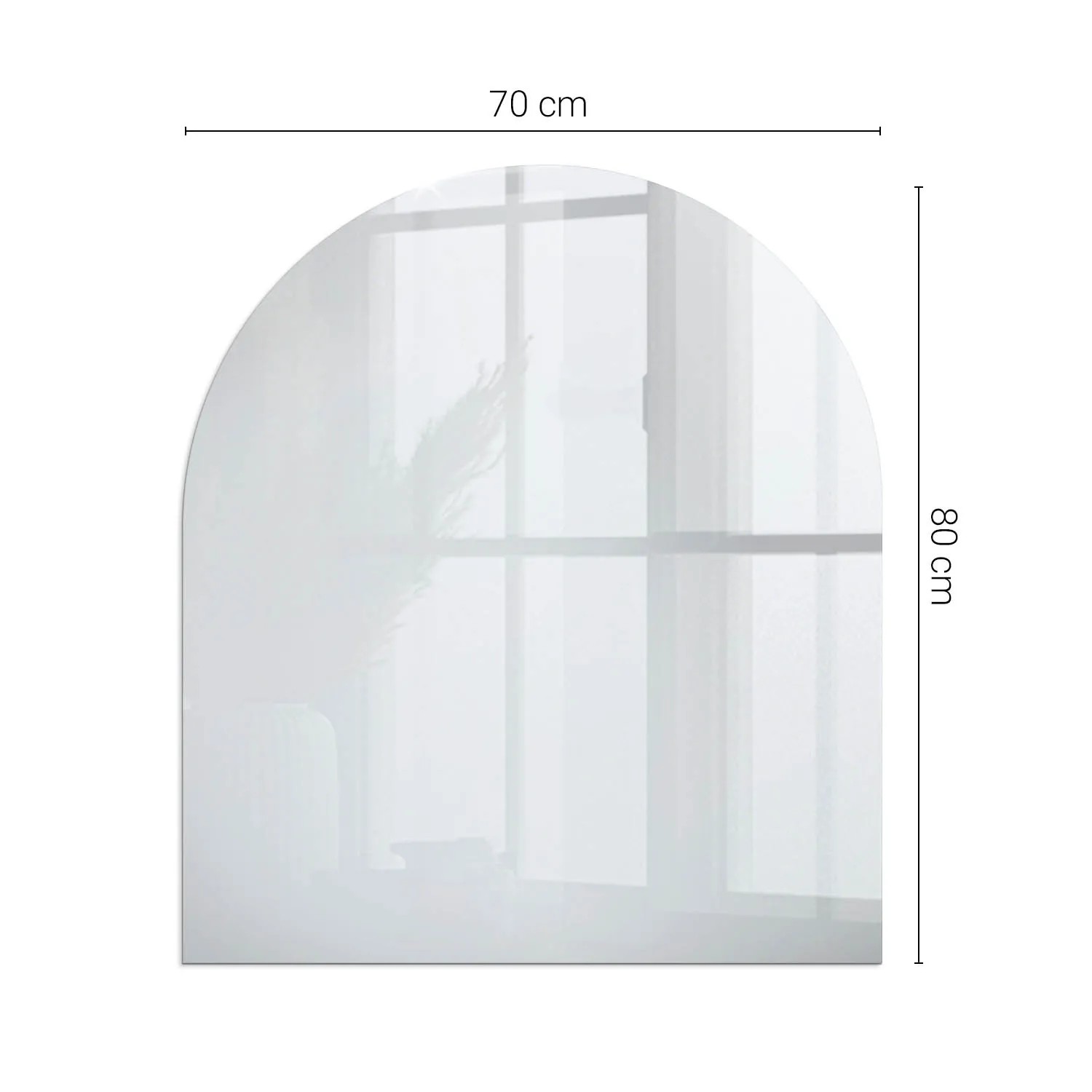 Tulup Glasplatte für Kamin Weiß Kaminofen Glas Bodenplatte Halbkreis 80x70 cm Weiß Glasplatte für Kamin Glasbodenplatte für Kaminöfen_6