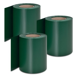 3 Rollen Juskys PVC Sichtschutzstreifen, grün, für Stabmattenzaun. Zubehör für Zaunbau.