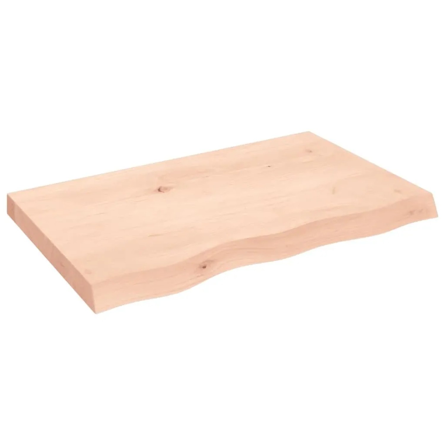 vidaXL Tischplatte 80x50x2-6 cm Massivholz Eiche Unbehandelt 3156295
