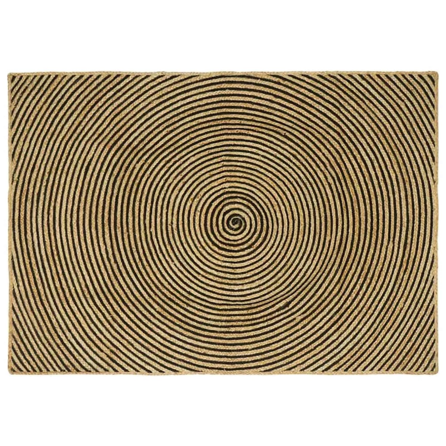 vidaXL Teppich Natur und Schwarz 120 x 170 cm Jute 42010742