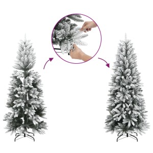 vidaXL Klappbarer, beschneiter, künstlicher Weihnachtsbaum, 150 cm hoch.