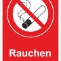 Rotes Warnschild „Rauchen verboten“ 25x15cm, ideal für Innen- und Außenbereiche.