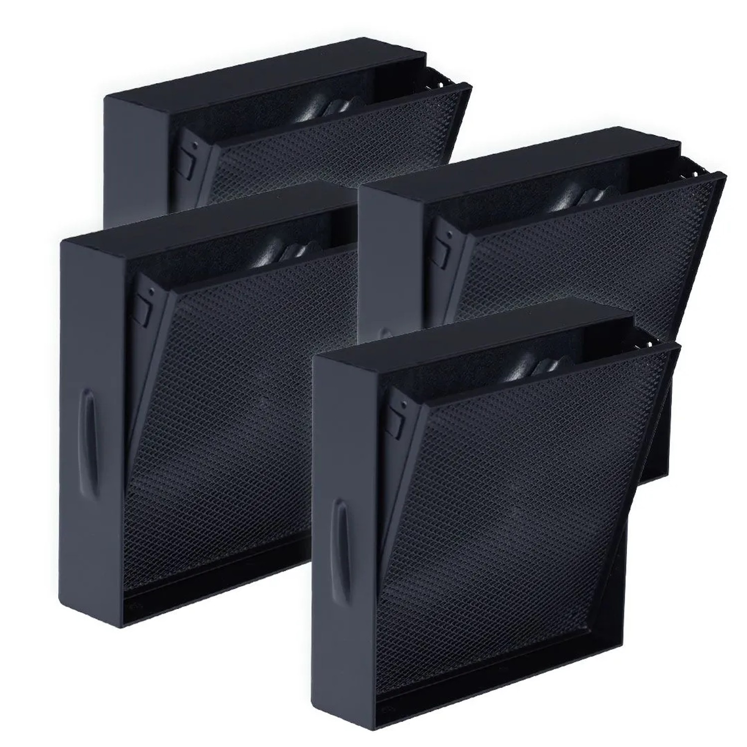 Subtiel Kipp-Putztür Flach 160 x 160 mm Schwarz 4er Pack