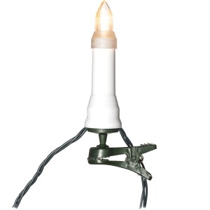 Konstsmide LED Baumkette Topbirne mit Clip für Außen, bernsteinfarbenes Licht.