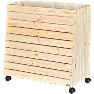 Mobiles Hochbeet GreenBox L FSC® aus Holz mit Rollen für Terrasse & Balkon.