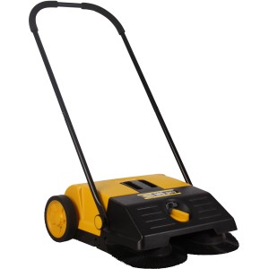 Texas Kehrmaschine MS 550 in Gelb und Schwarz. Manuelle Kehrmaschine für Innen- und Außenbereiche.