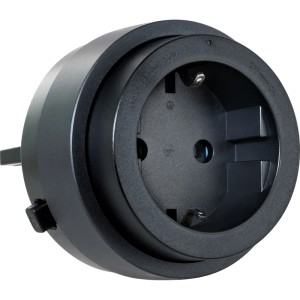 Schwaiger Stromschienen-Plug MSPS0230, schwarzer Zwischenstecker mit USB-C & USB-A Anschlüssen.
