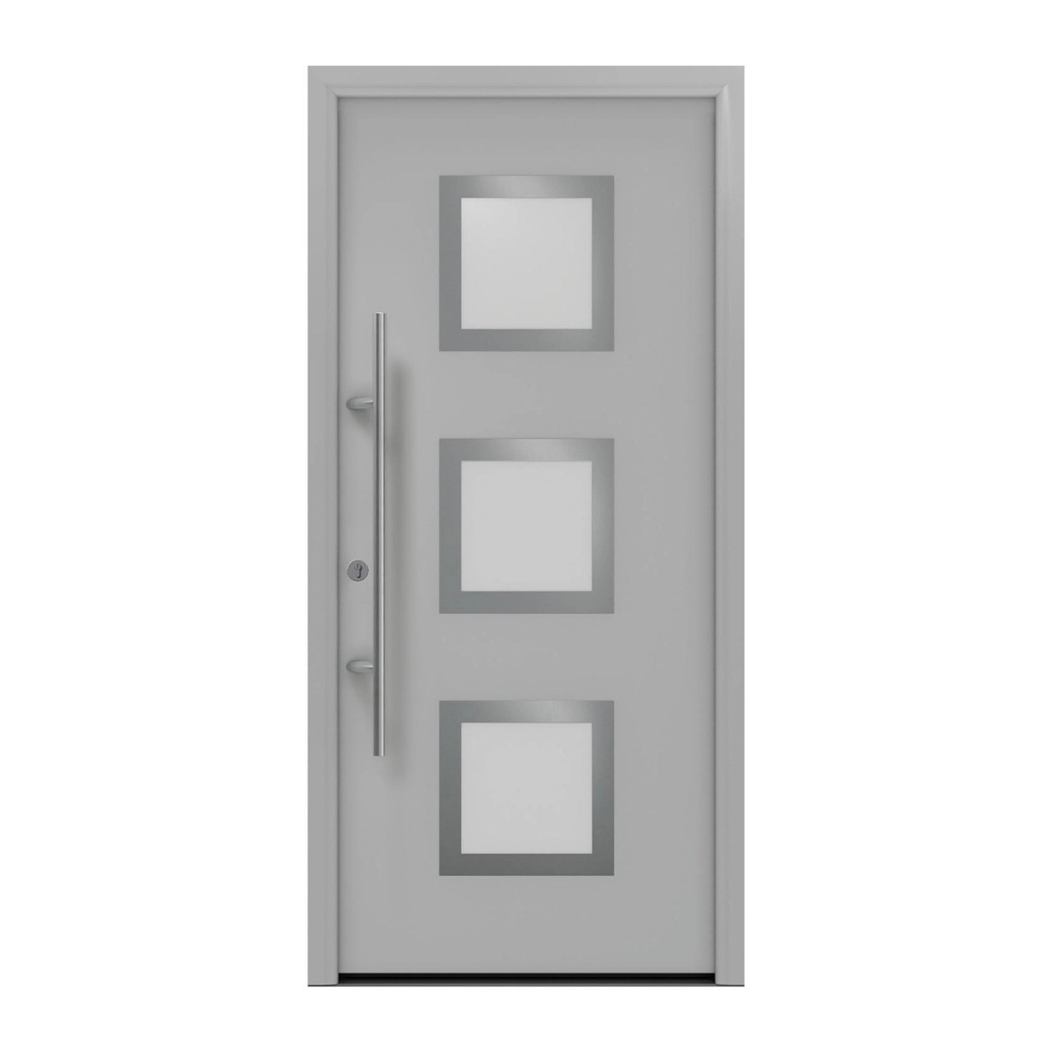 EcoStar Haustür Isopro Secur IPS 810S Weißaluminium 110 cm x 210 cm DIN L günstig online kaufen