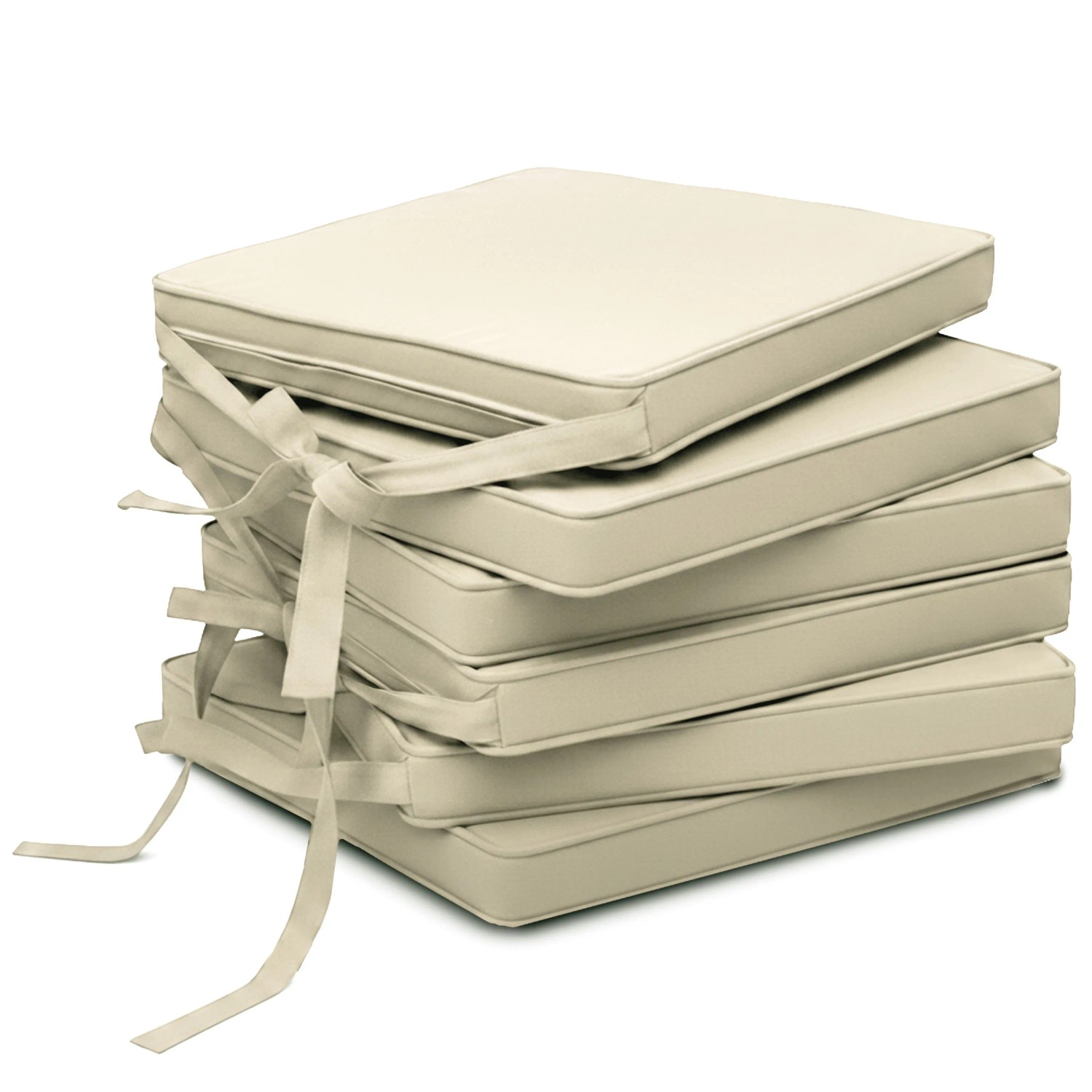 Beautissu 6er Set Loft SK Stuhlkissen Natur 45x40x5cm