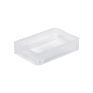 Transparente Eurobox BasicLine, 2,9 Liter, 20x30 cm, mit geschlossenem Griff. Ideal zur Aufbewahrung.